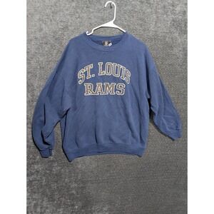 NFL Team Apparel St Louis Rams Sweatshirt Mens XL Blue Crewneck Vintage Style